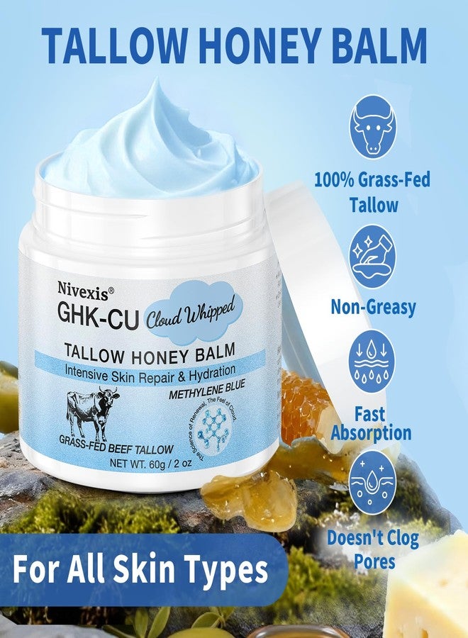 Nivexis Copper Peptides GHK-Cu Whipped Beef Tallow for Skin, Grass Fed Beef Tallow and Honey Balm for Face & Body, with Methylene Blue Anti-Aging Moisturizer, Suitable for All Skin Types, 2 Oz - Image 2